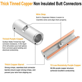 SVAAR seamless tubular butt splices ensure strong crimps for high-amperage applications.