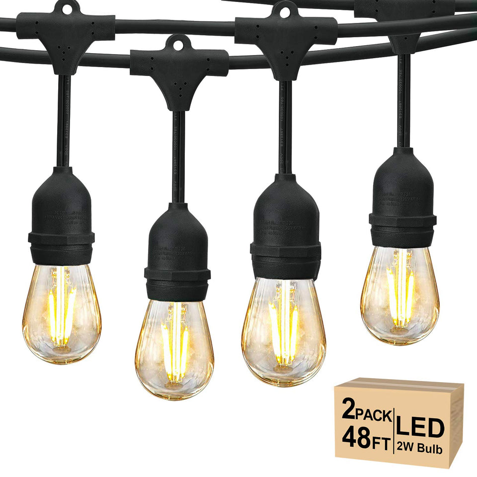Svater 96 ft outdoor string lights installation for quick, cozy patio ambiance.