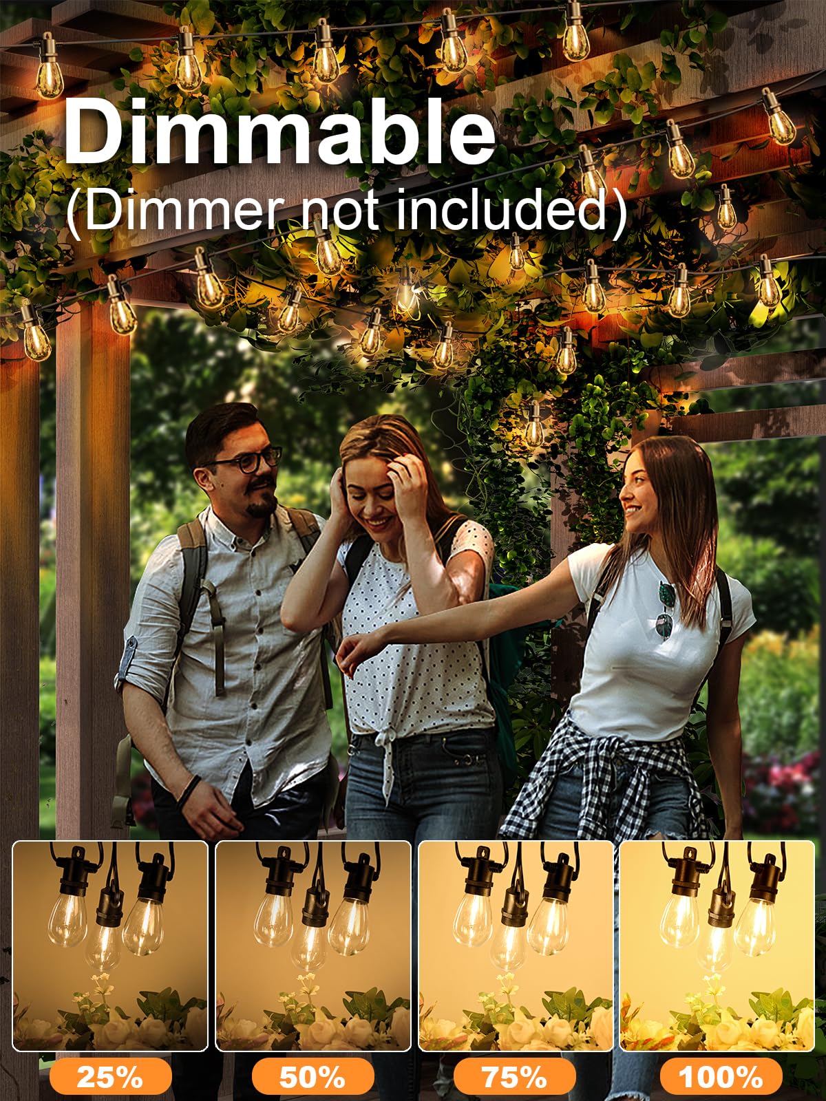 Svater dimmable outdoor lighting adjusts brightness easily