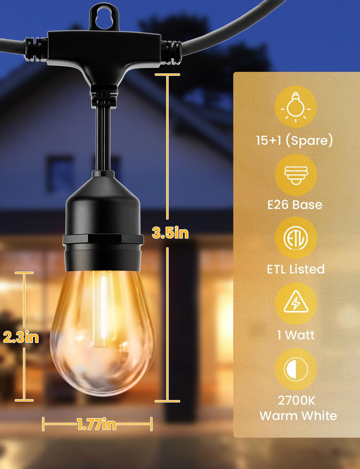 Svater dimmable string lights for mood control
