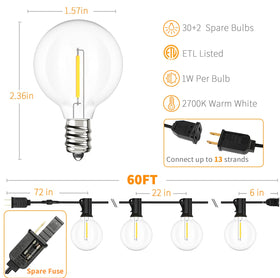 Svater waterproof dimmable patio lights withstand rain and heat