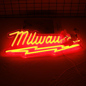 SVDpirit repair-station neon sign highlights workspace with colored lighting for clear service areas.