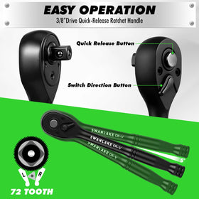 SWANLAKE ratchet handle delivers smooth torque transfer.