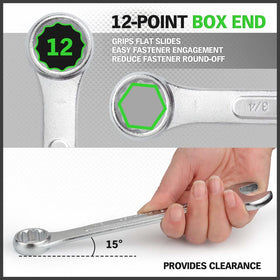 SWANLAKE 12-point offset box ends optimize grip in tight spaces