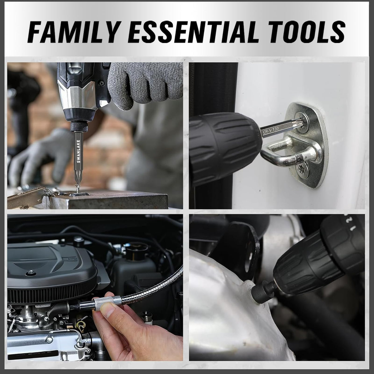 SWANLAKE set compatible with electric, manual, pneumatic tools