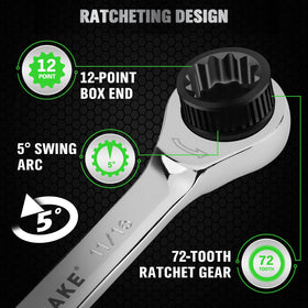 Swanlake long-handle design provides easy leverage for stubborn bolts.