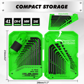 Swanlake 41-piece SAE, Metric, and Torx keys for diverse fasteners.