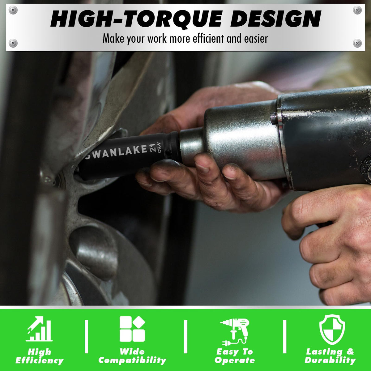 Swanlake 6-point deep sockets prevent rounding during high-torque tasks.
