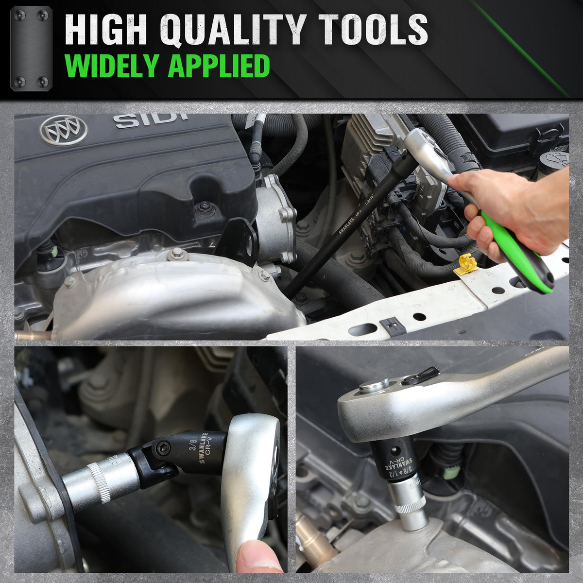 SWANLAKE black phosphate coating protecting tools during heavy use.