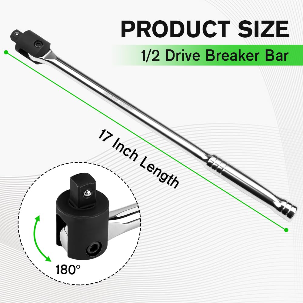 SWANLAKE Breaker Bar shows a long 17.5-inch lever for strong leverage
