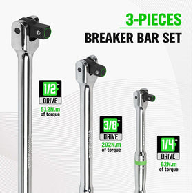 SWANLAKE breaker bar set with 1-2-inch drive for stubborn bolts.
