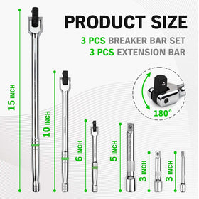 SWANLAKE breaker bar set with 3-8-inch drive for versatile power.