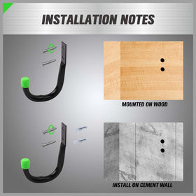 SWANLAKE garage hook with black finish in use for garage organization