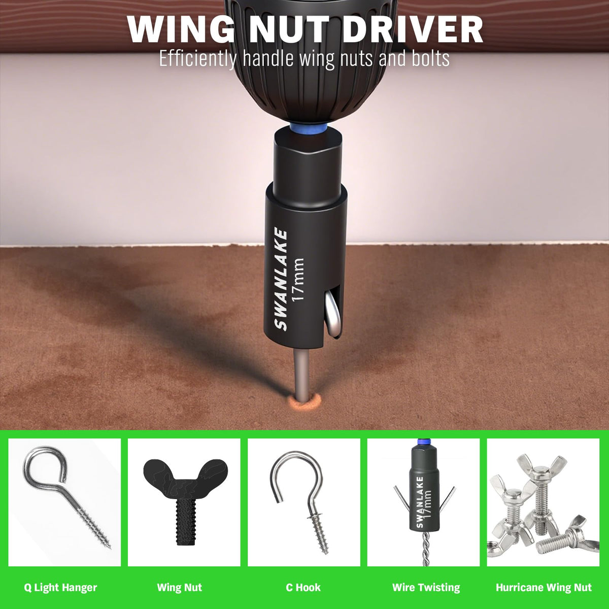 SWANLAKE GARDEN TOOLS deep-reach magnetic sockets for recessed fasteners