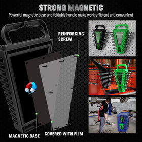 SWANLAKE GARDEN TOOLS magnetic base organizer securing wrenches on metal surface