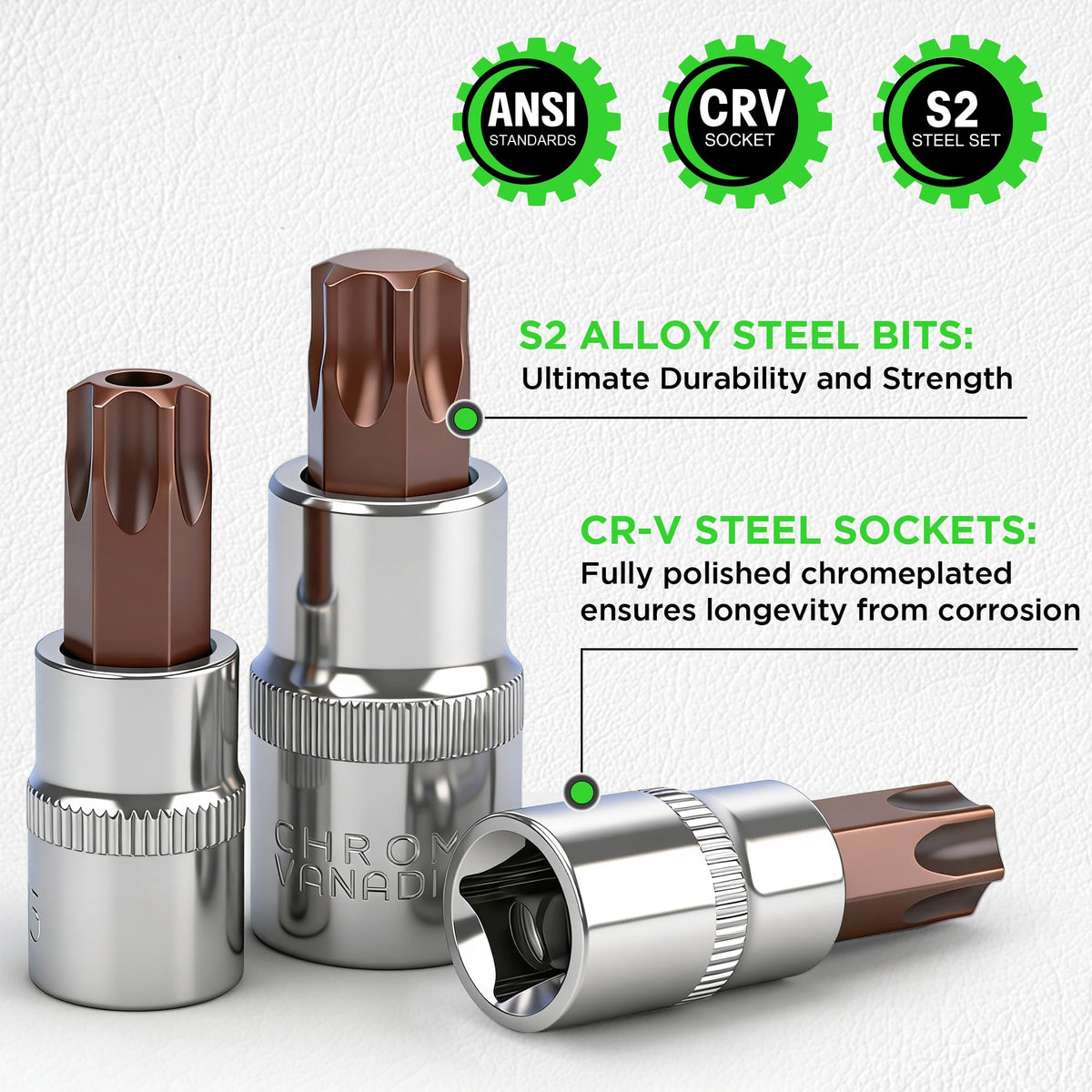 Swanlake S2 alloy steel bits; high-torque durability for demanding installations.