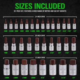 SWANLAKE 1/4-inch drive sockets ideal for compact repairs and small fasteners.