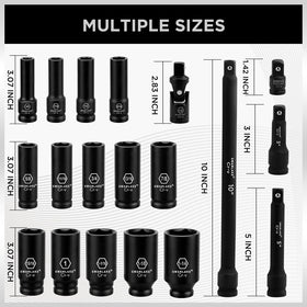 Swanlake sockets showing laser-marked sizes for quick identification