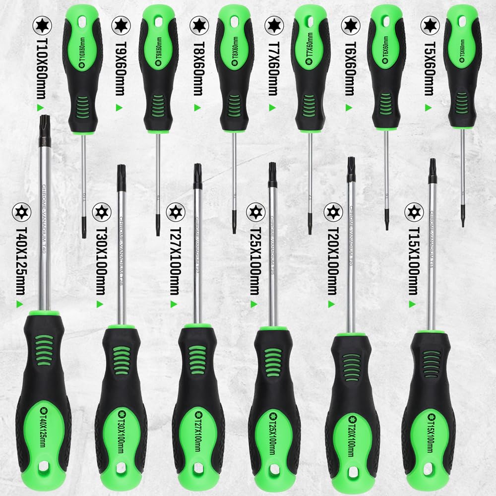 Swanlake magnetic tips span sizes T5 to T40 for secure screw handling.