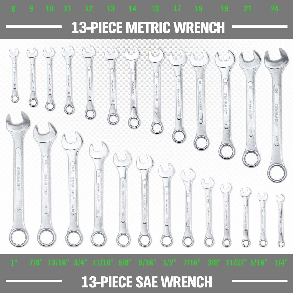 SWANLAKE SAE wrenches 1/4-1 inch for versatile fastener access