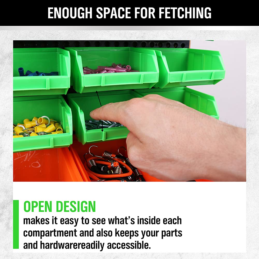 SWANLAKE green small bins organize tiny hardware efficiently.