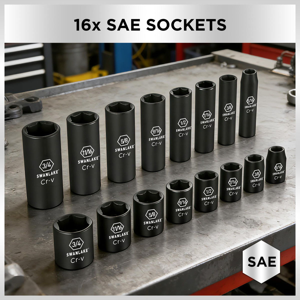 SWANLAKE 6-point sockets close-up highlighting precision-fit for secure fasteners