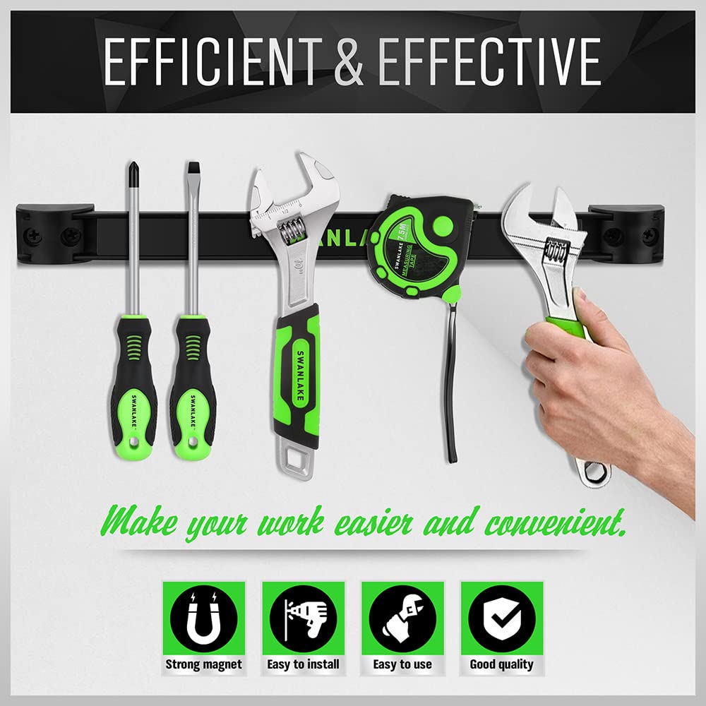 Swanlake Tools compact van storage setup with magnetic bars for mobile work.