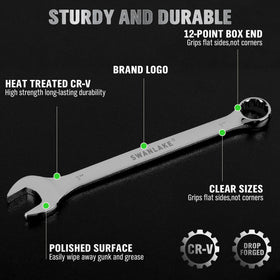 SWANLAKE Wrench Set 12-point offset box-end for precision