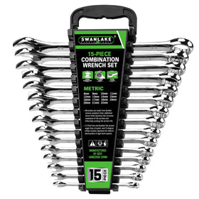 Swanlake wrench set 8-22mm with storage rack for easy tool access