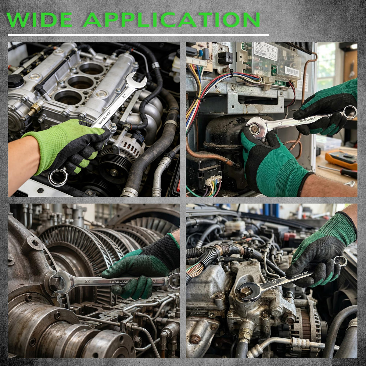 Swanlake compact handles provide a steady grip during long jobs