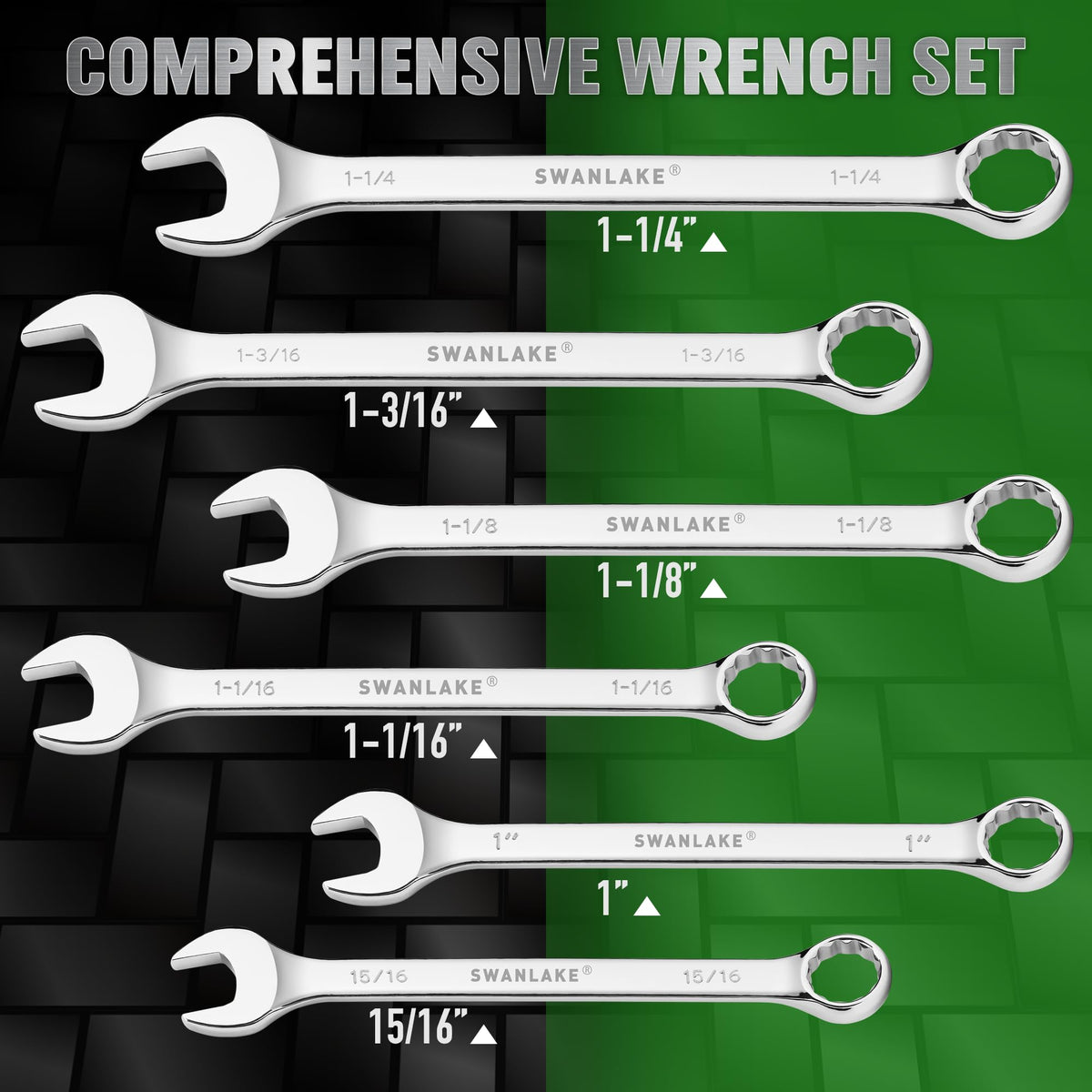 SWANLAKE Wrench Set in CR-V steel for durability