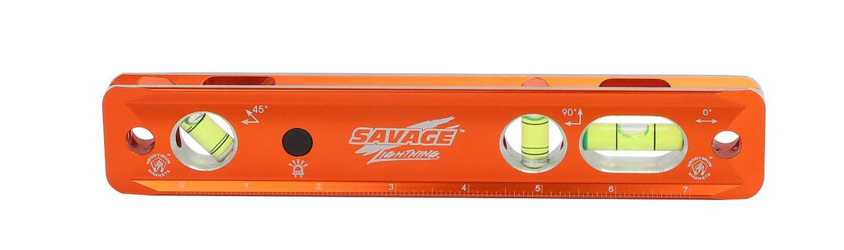 Swanson Savage lighted torpedo level shows precise readings in dim spaces.