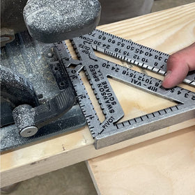 Swanson Speed Square Pro 7 on site demonstrates easy handling.