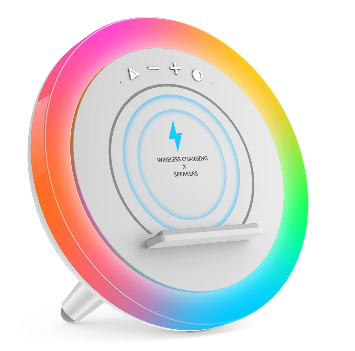 Swarmir Bluetooth Speaker Night Light shows 4-in-1 features for bedroom use