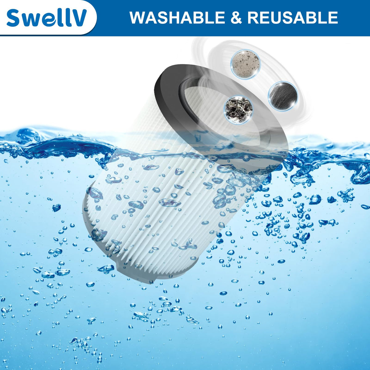 SwellV VF4000 installed in a wet/dry vacuum catching dust