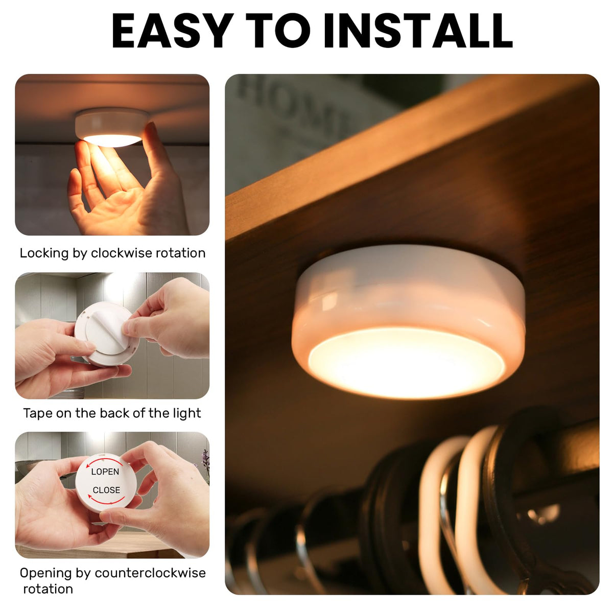 Swesara push lights on countertops illuminate dark corners