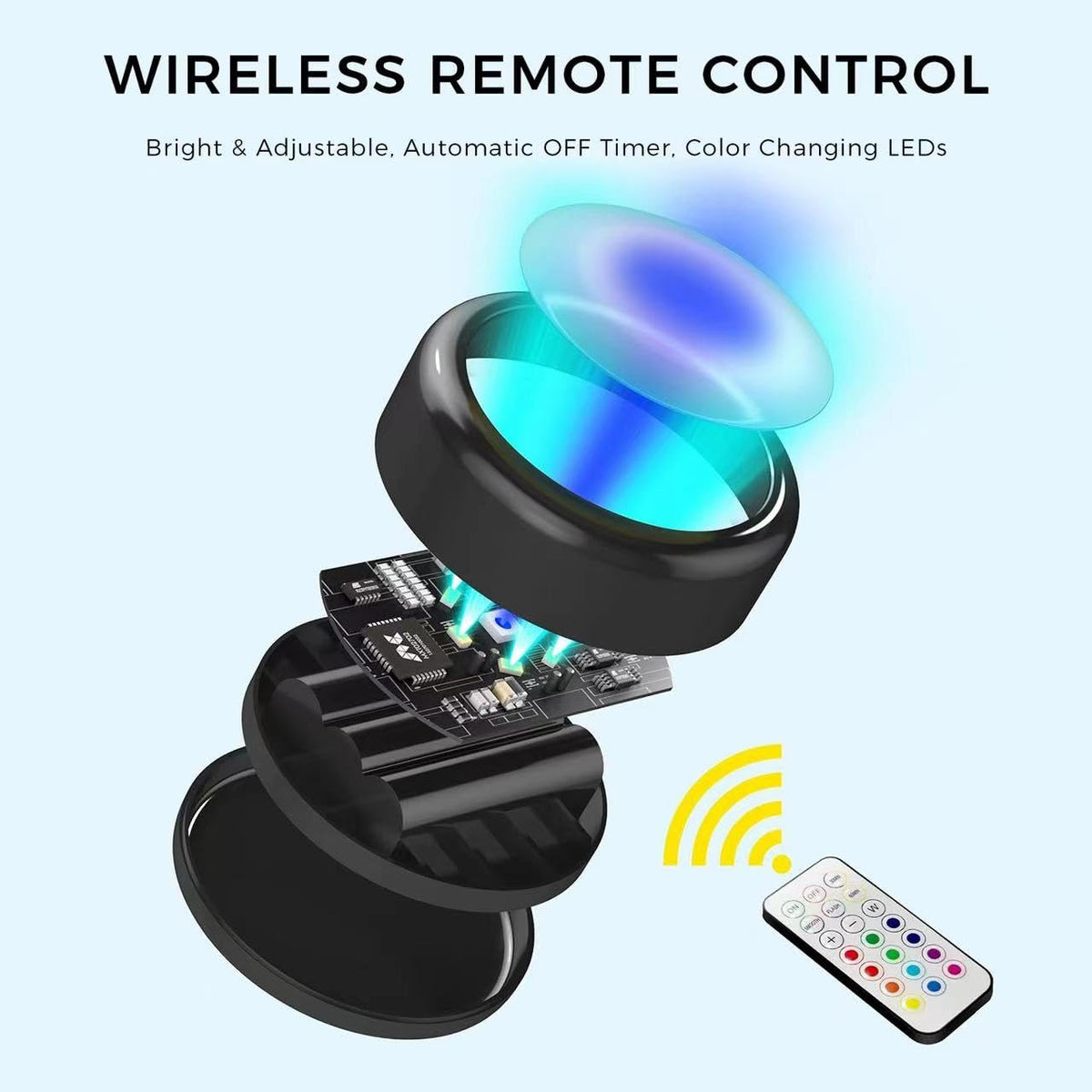 Swesara push lights stick-on mounting on walls or furniture