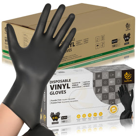 SWIFTLITE black disposable gloves for food prep and cooking.