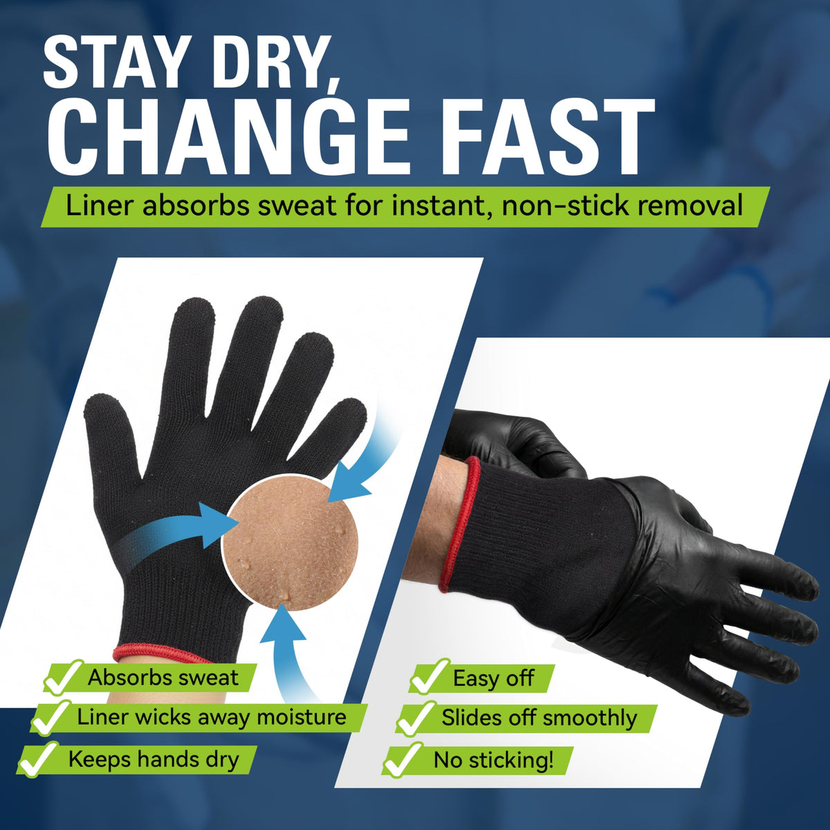 SwiftLite heat-resistant gloves help manage hot plates and trays with confidence.