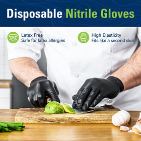 SWIFTLITE disposable nitrile gloves, food-safe and convenient for prep tasks.
