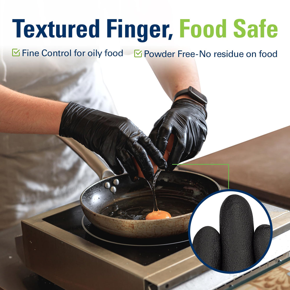 SWIFTLITE latex-free nitrile gloves for sensitive skin in busy kitchens.