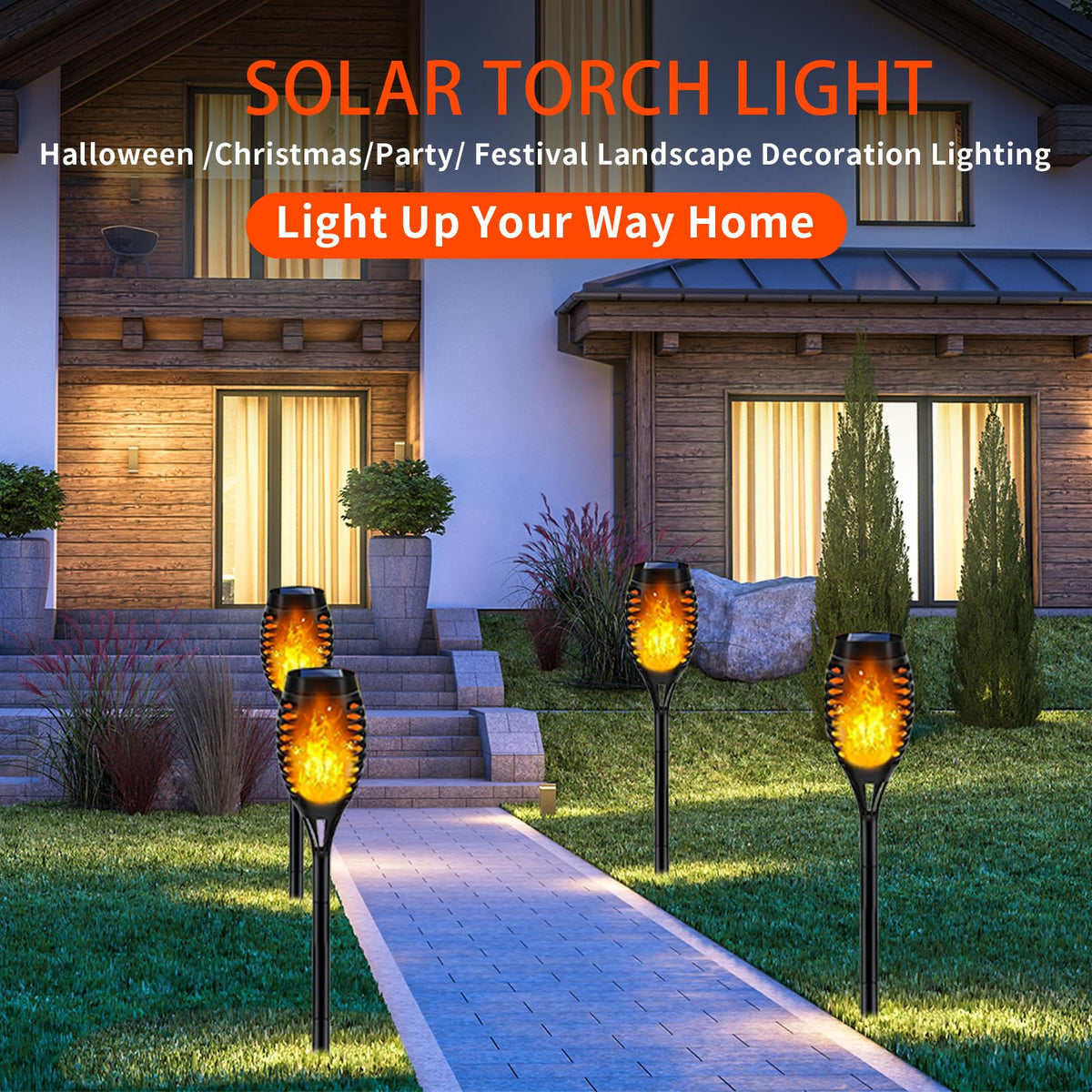 Swingers solar lights auto-on at dusk after daytime charging.