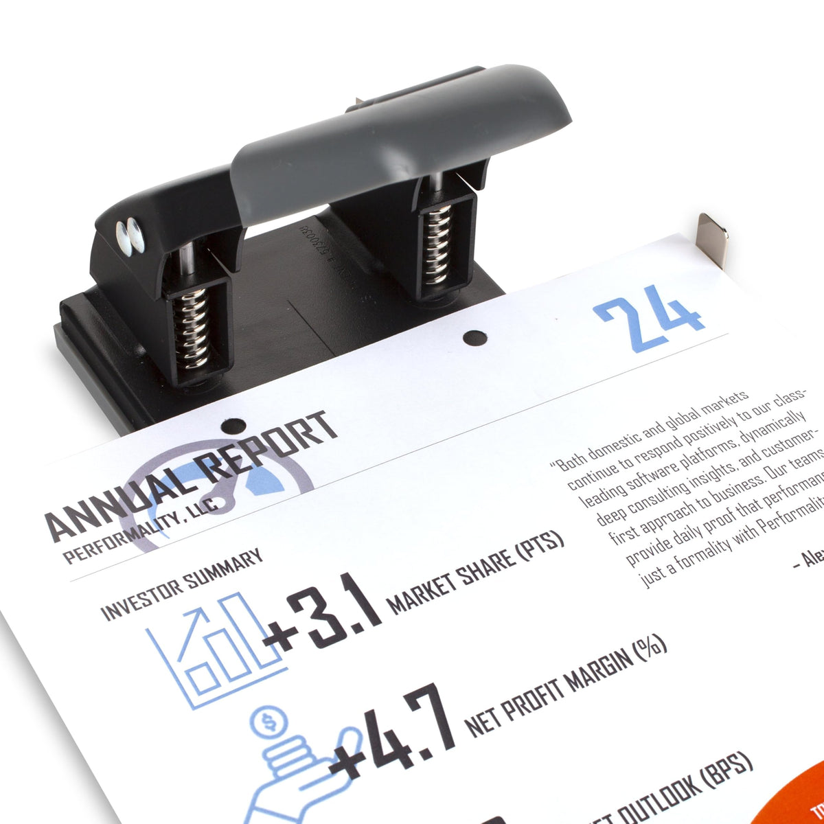 Swingline 2-Hole Punch removable tray simplifies cleanup after punching