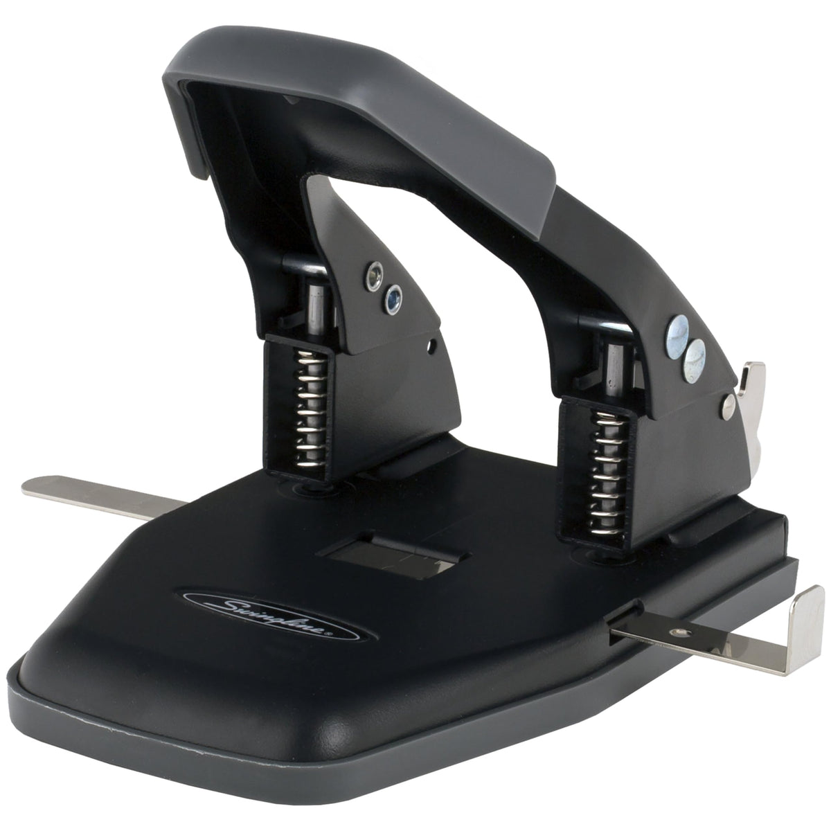 Swingline 2-Hole Punch storage lock enables safe storage when not in use