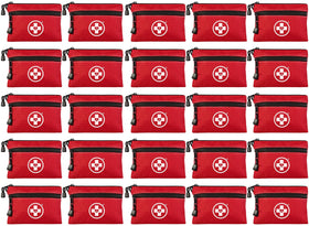 Swiss Safe 64-piece first aid kit open case showing organized contents for quick access