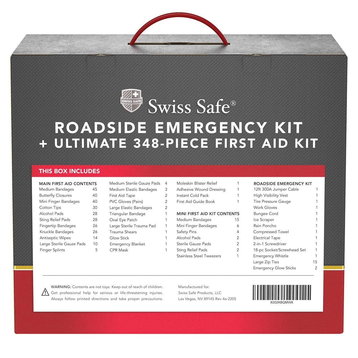 Swiss Safe family-ready emergency kit ready for everyday road trips