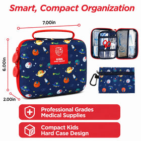 Close-up of Swiss Safe kids case highlighting compact, water-resistant design