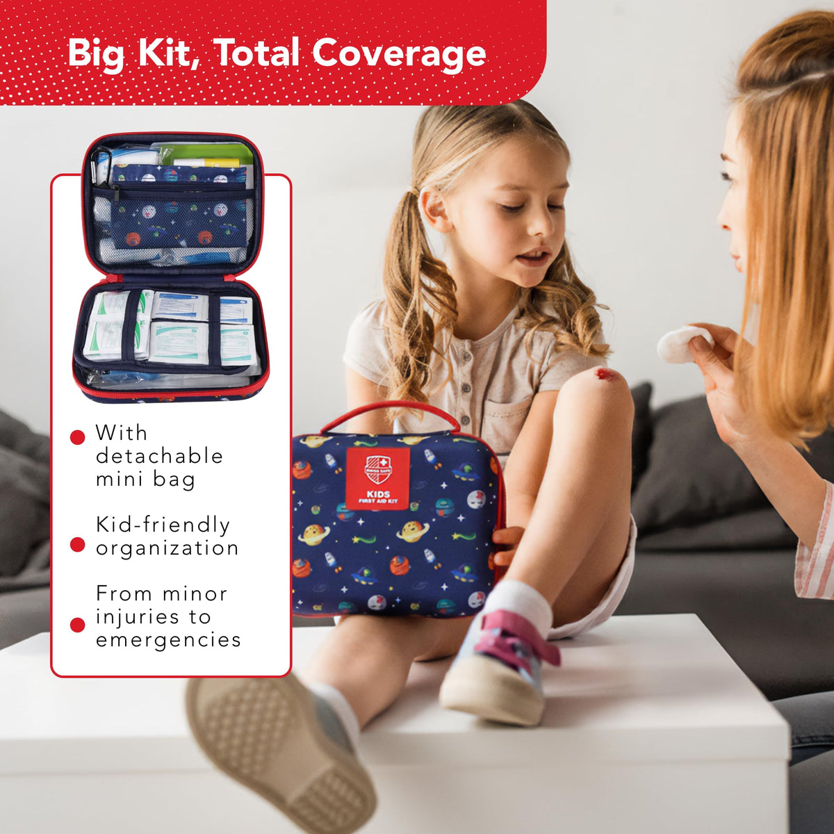 Junior bandages and cooling patches from Swiss Safe kit for child care