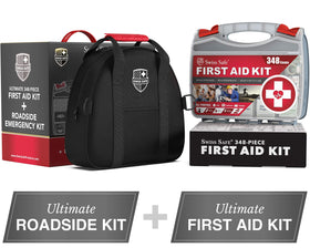 Swiss Safe 378-piece first aid kit in an organized hard case for quick access