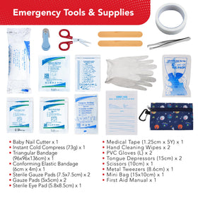 Active family use of Swiss Safe kit for sports and daycare readiness